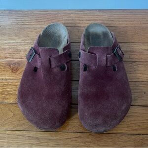 Birkenstock Maroon Suede Clog